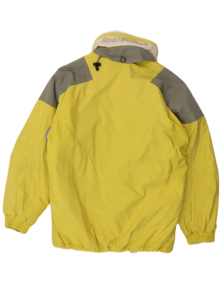 Anzi Besson Herren-Skijacke mit grafischer Kapuze, UK 38, Mittelgelb, Farbblock
