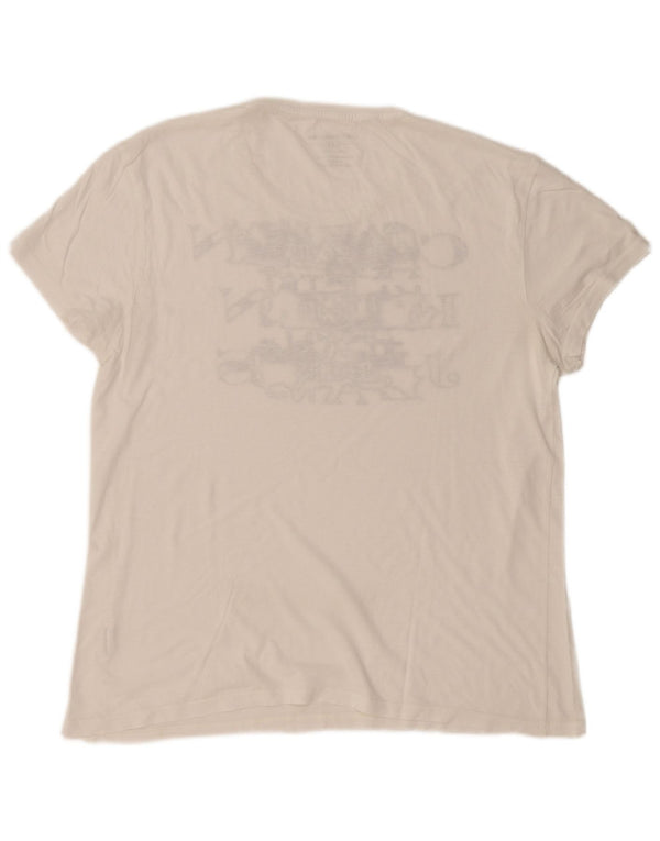 Calvin Klein Jeans Herren Grafik T-Shirt Top 2XL Weiße Baumwolle