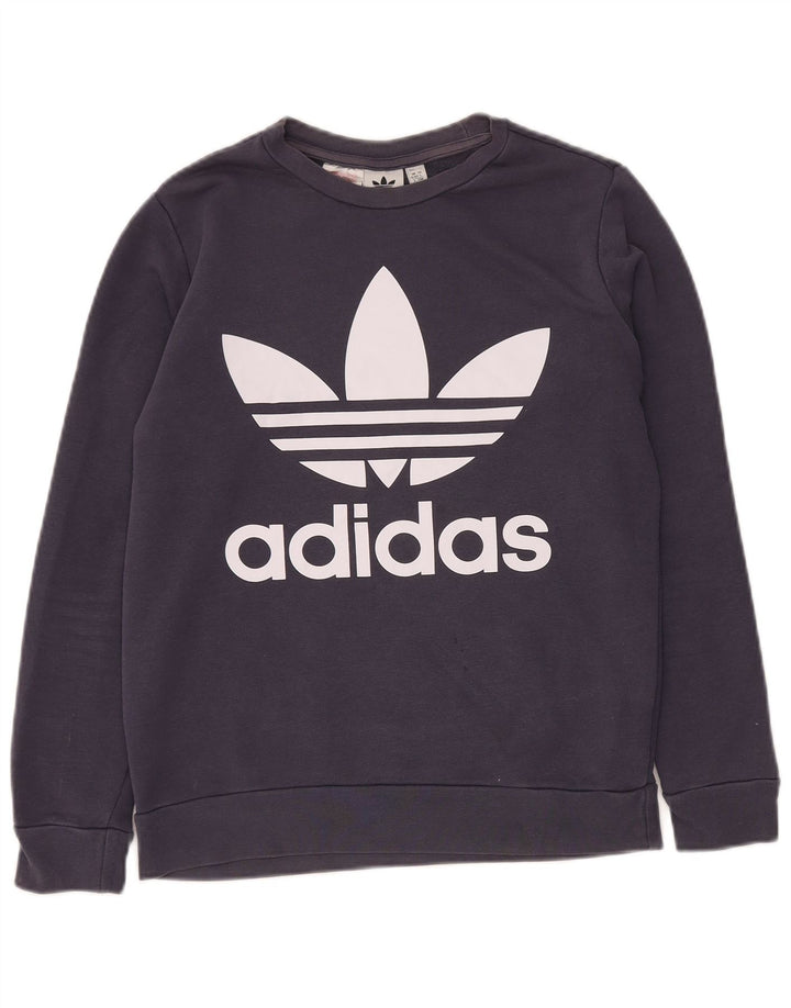 ADIDAS Grafik-Sweatshirt für Jungen, 13–14 Jahre, marineblaue Baumwolle