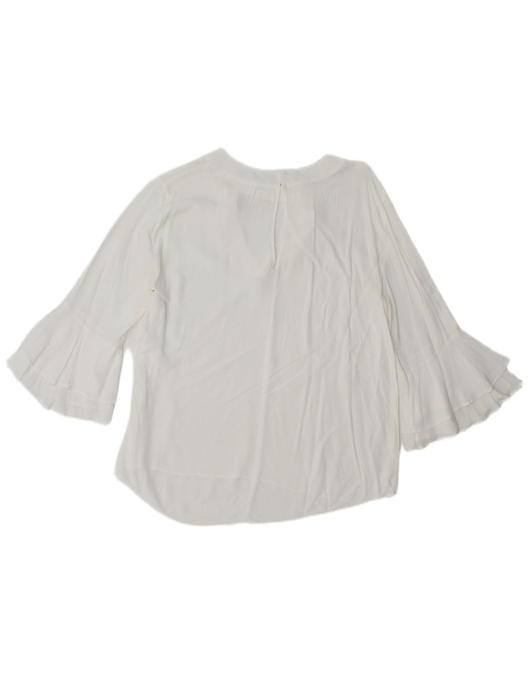 Zara Damen-Blusenoberteil mit 3/4-Ärmeln, Gr. 46, Weiß