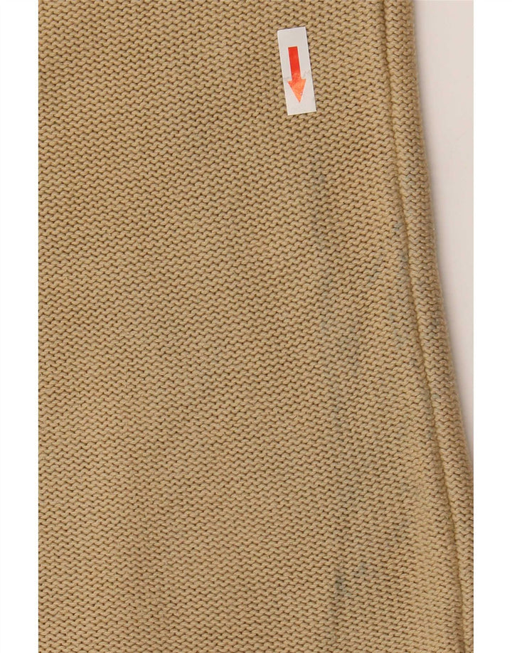 Armani Jeans Herren-Pullover mit Rundhalsausschnitt, Größe S, beige, Baumwolle