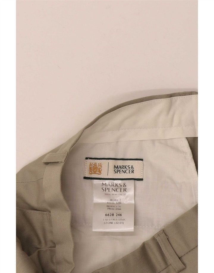 Marks & Spencer Herren-Freizeithose mit Pegged, W32, L31, grünes Polyester