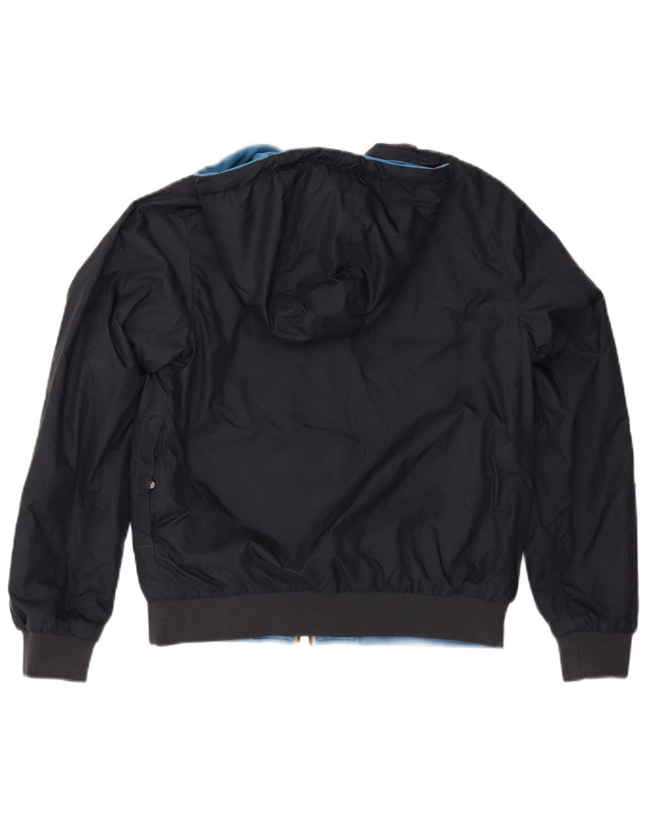 K-Way Damen Kapuzen-Wendejacke UK 10 Small Marineblau Baumwolle