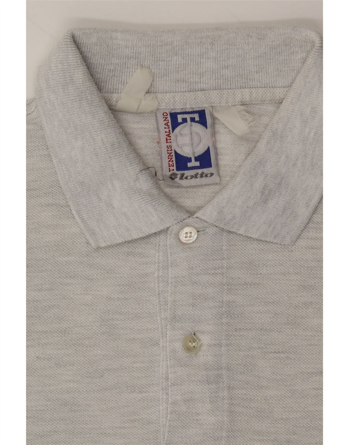 LOTTO Mens Polo Shirt Medium Grey Vintage Lotto and Second-Hand Lotto from Messina Hembry 
