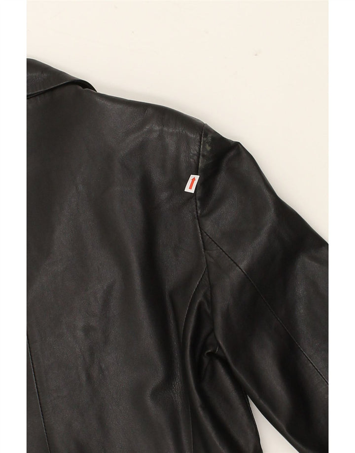 ALLEGRA Womens Leather Jacket IT 48 XL Black Leather Vintage ALLEGRA and Second-Hand ALLEGRA from Messina Hembry 