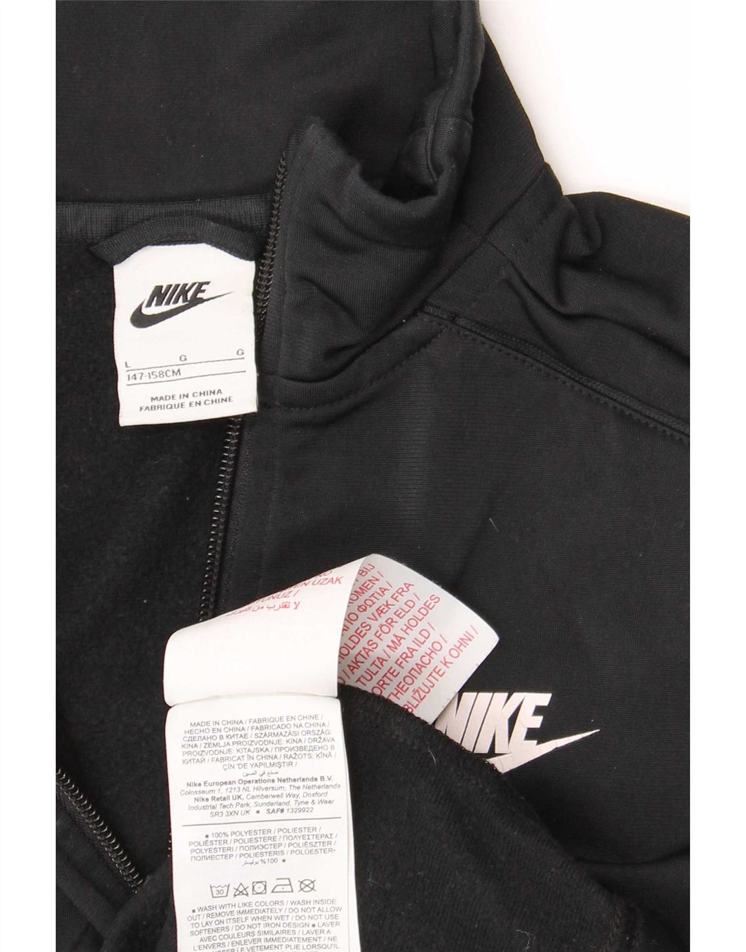 Nike Jungen-Trainingsanzug-Top-Jacke, 12–13 Jahre, groß, schwarzes Polyester