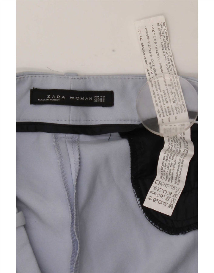 Zara Damen Slim Chino-Hose EU 40 Medium W30 L30 Blaue Baumwolle