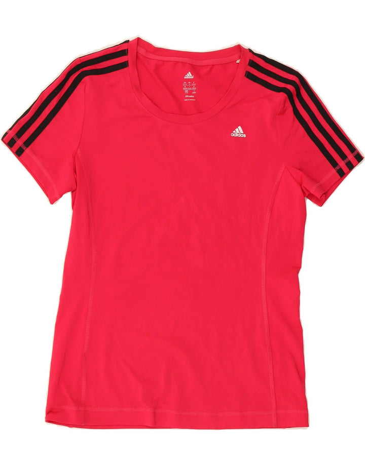 ADIDAS Womens Climalite T-Shirt Top UK 14 Medium Pink Polyester Vintage Adidas and Second-Hand Adidas from Messina Hembry 