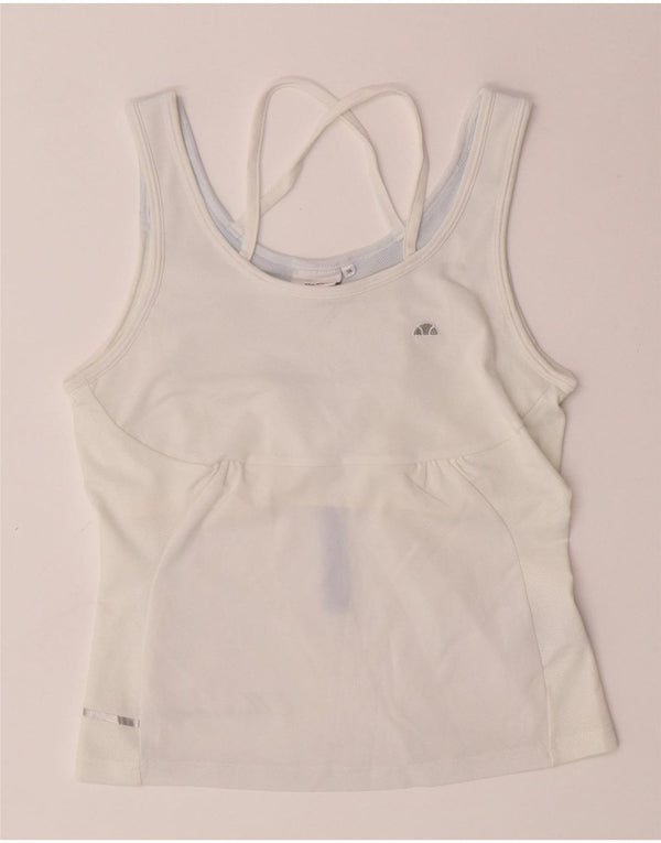 Ellesse Womens Crop Vest Top EU 36 Small White Colourblock Polyester