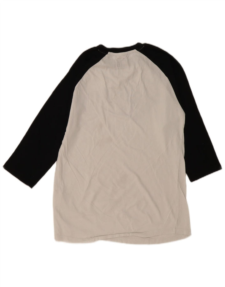 VANS Herren Slim Fit Graphic Top 3/4 Ärmel Small Weiß Colourblock Baumwolle