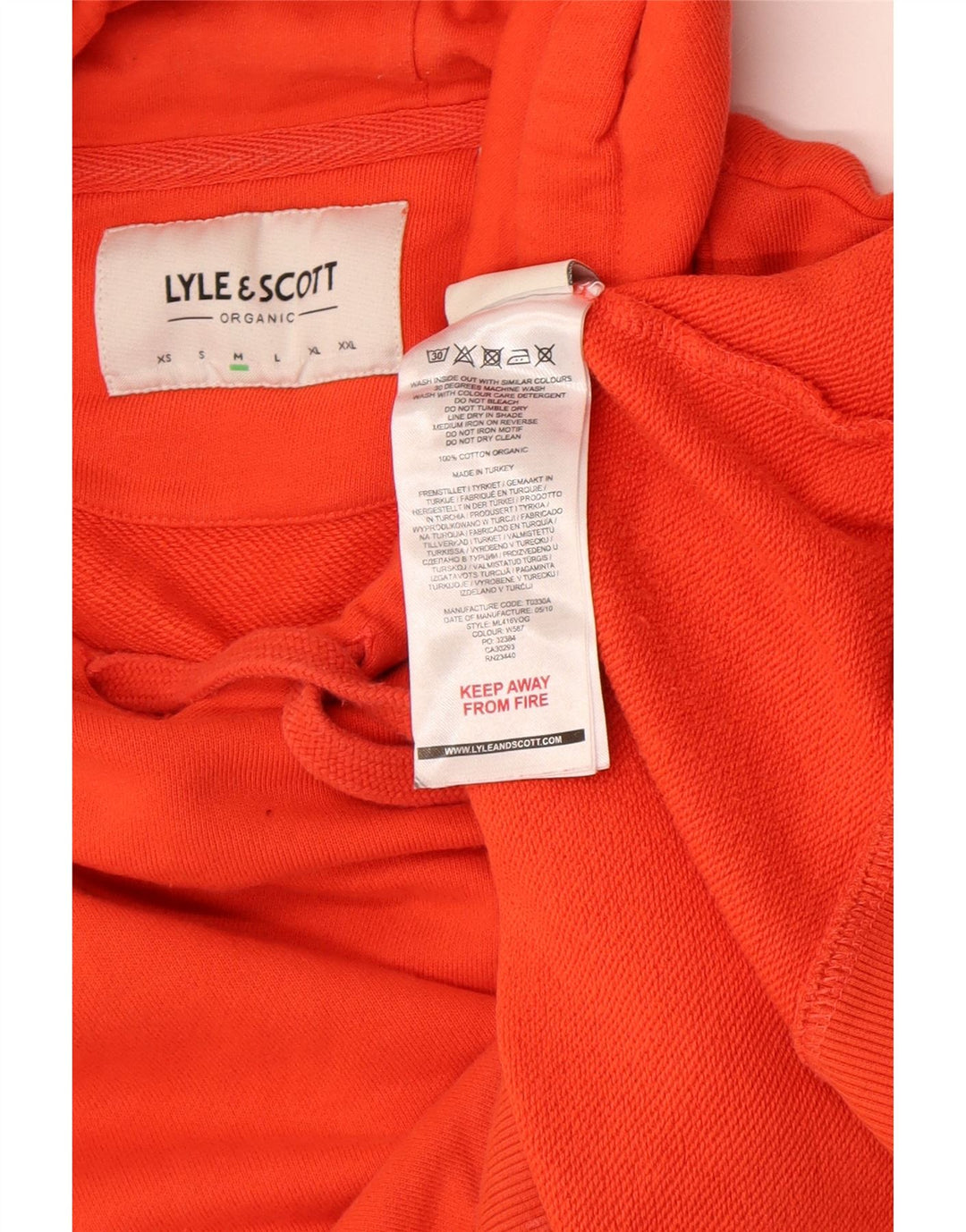 Lyle & Scott Herren-Kapuzenpullover aus mitteloranger Baumwolle