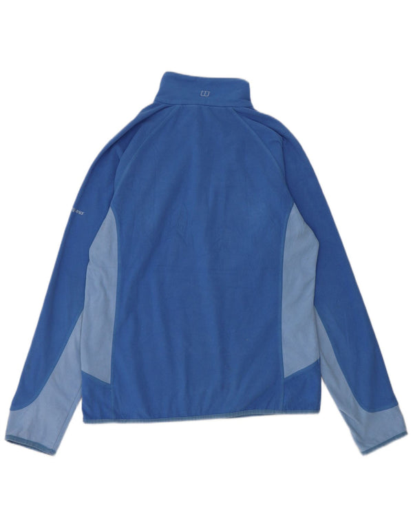 Berghaus Damen-Fleecepullover mit Reißverschluss am Hals, UK 14, Größe L, Blau, Farbblock