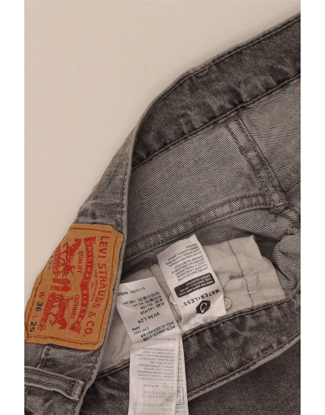 Levi's Herren 512 Slim Tapered Jeans W36 L29 Graue Baumwolle