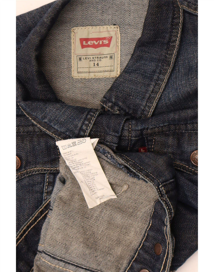 Levi's Jeansjacke für Mädchen, 13–14 Jahre, marineblaue Baumwolle