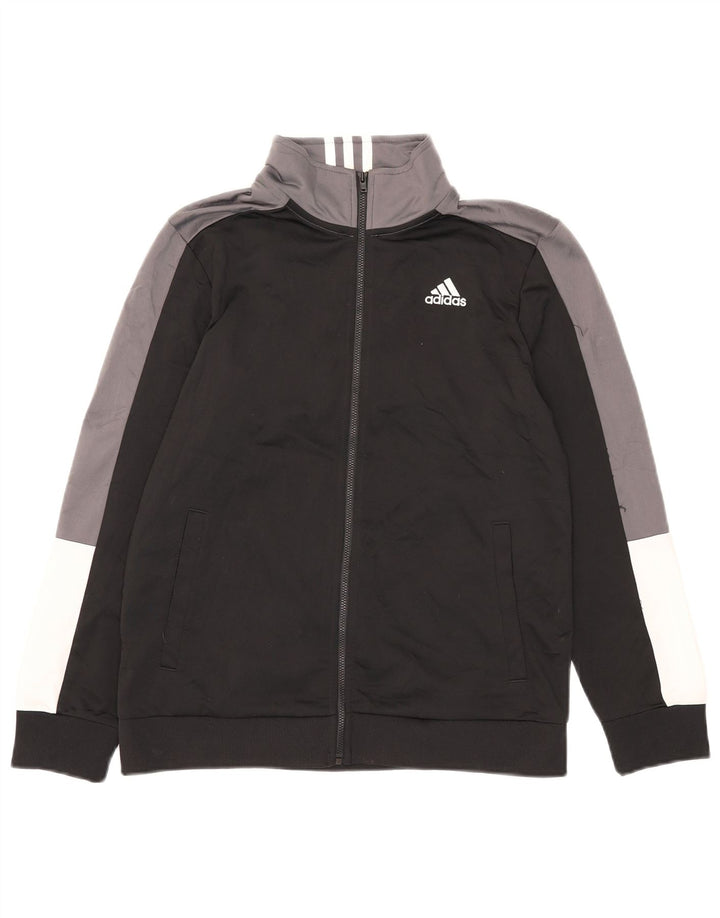 Adidas Jungen-Trainingsanzug-Top-Jacke, 12–13 Jahre, Größe L, Schwarz, Farbblock