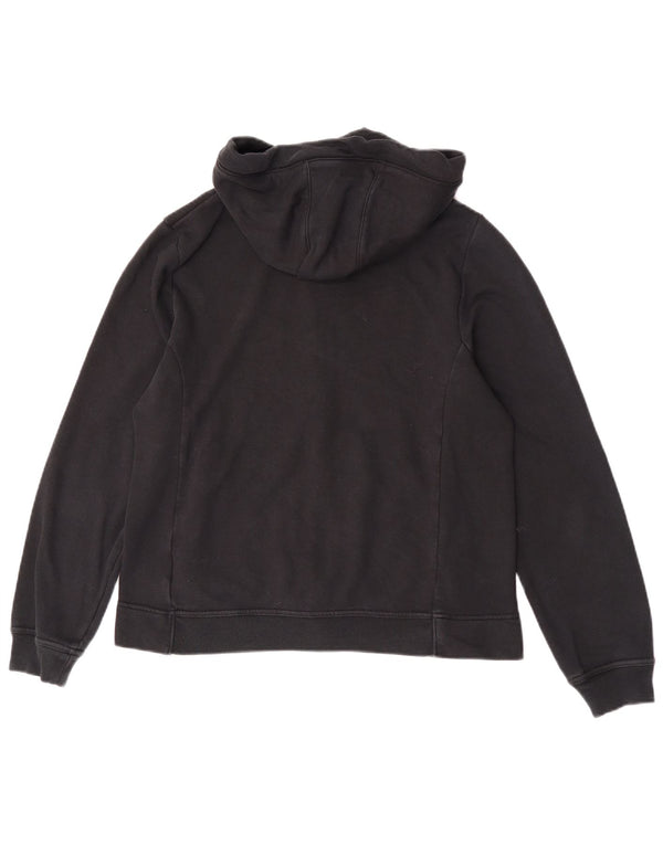 Nike Damen Zip Hoodie Pullover UK 14 Mittelschwarze Baumwolle