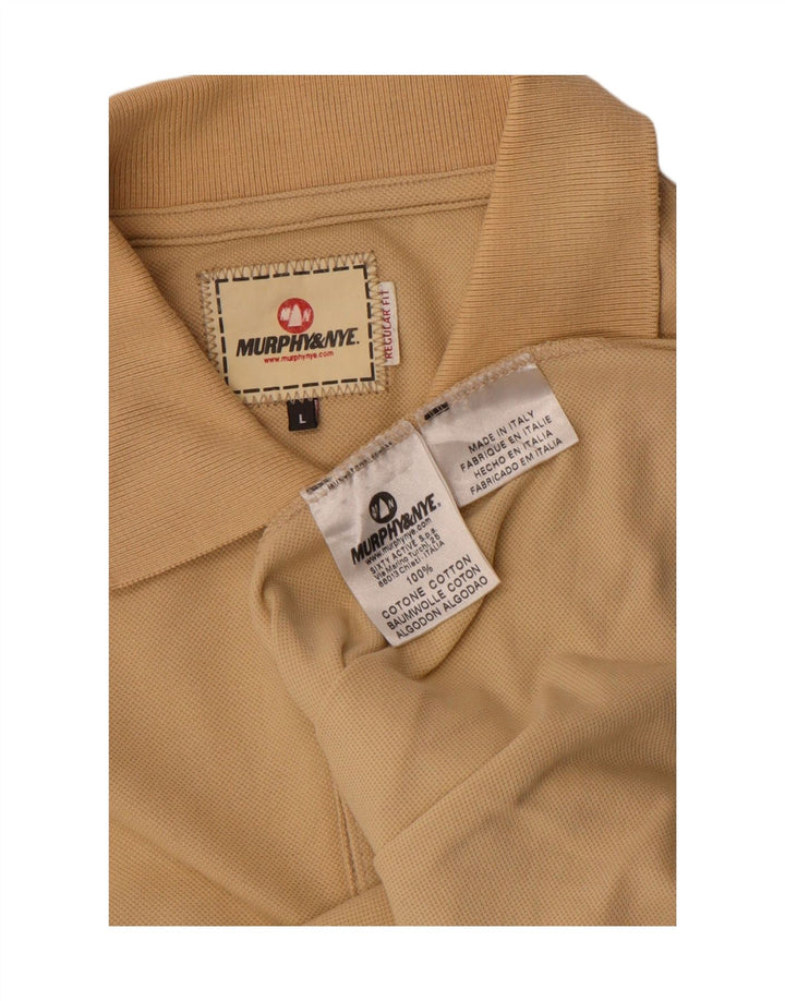 Murphy & Nye Herren-Poloshirt mit normaler Passform, große beige Baumwolle