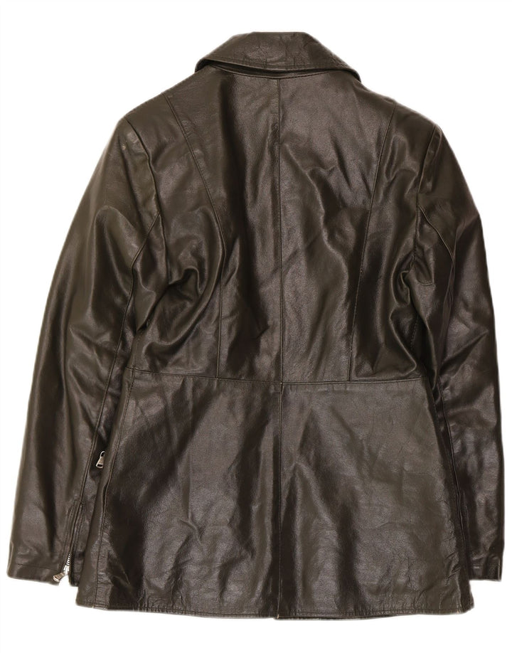 Vintage Damen Lederjacke UK 10 Small Khaki
