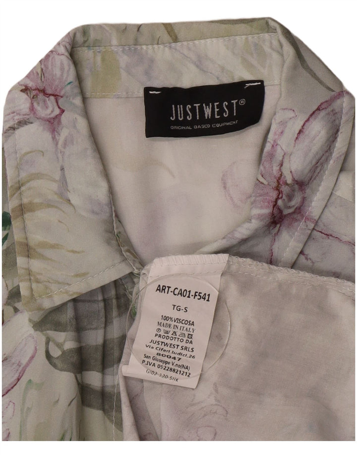 Vintage Herrenhemd Kleine mehrfarbige Viskose mit Blumenmuster