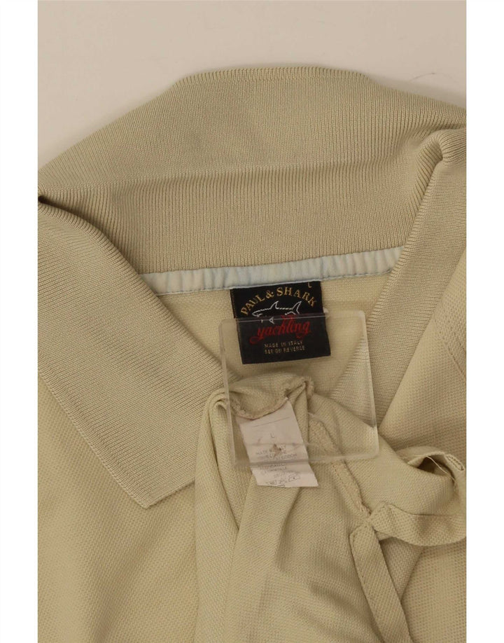 Paul & Shark Herren-Poloshirt, groß, beige Baumwolle