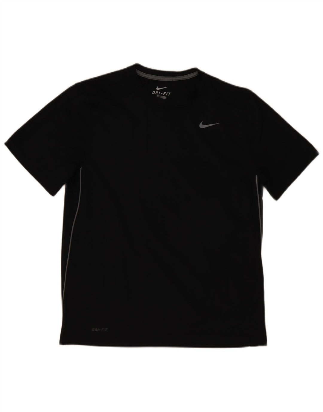 NIKE Herren Dri Fit T-Shirt Top Large Schwarz Polyester