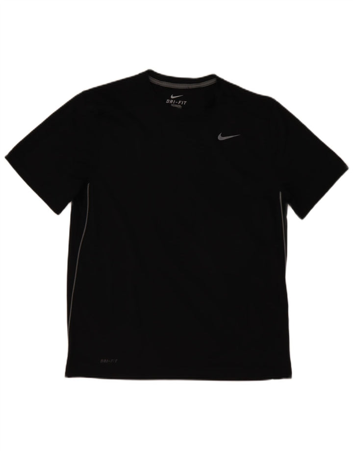 NIKE Herren Dri Fit T-Shirt Top Large Schwarz Polyester