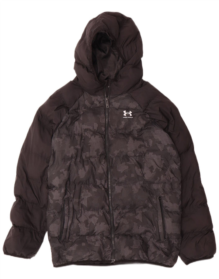 Under Armour wattierte Jungenjacke mit Kapuze, 13–14 Jahre, schwarze Tarnung