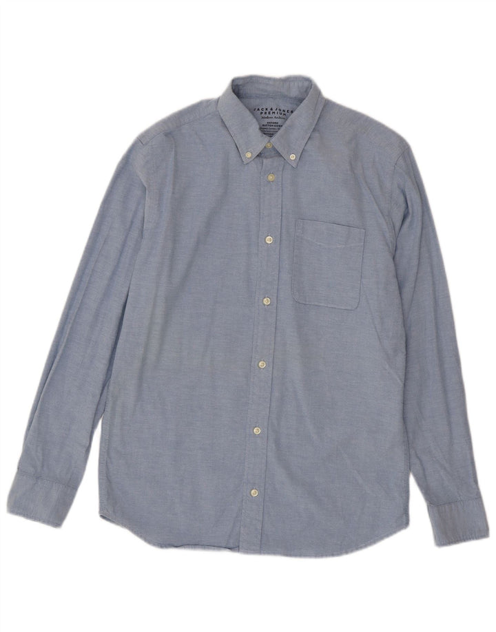 Jack & Jones Herrenhemd aus mittelblauer Baumwolle