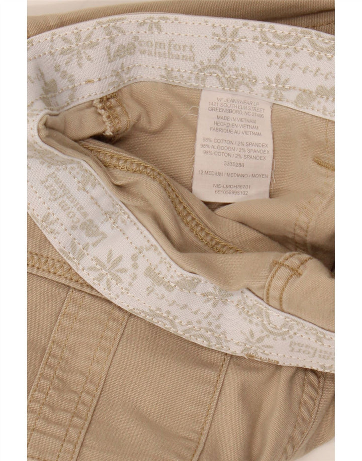 LEE Damen gerade Cargo-Capri-Hose, US 12, Größe L, W34, L20, Beige, Baumwolle