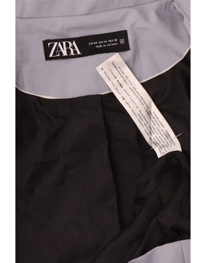 Zara Damen 1-Knopf-Blazerjacke EU 46 2XL Lila Polyester