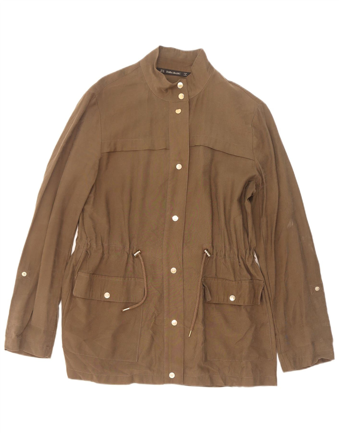 Zara Damen Utility Jacke UK 14 Medium Khaki Viskose