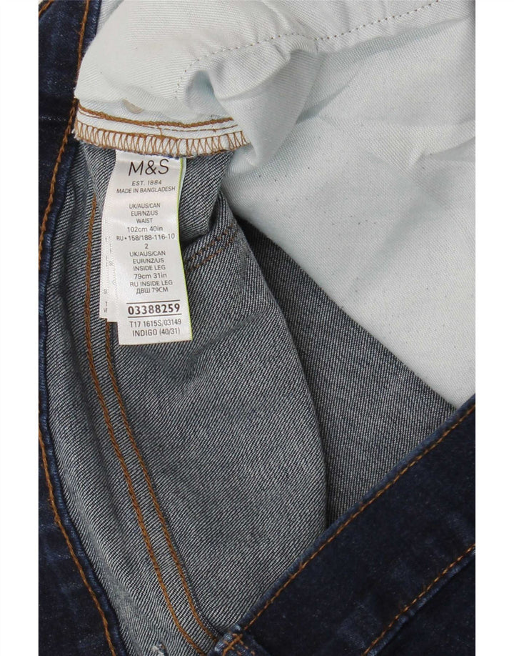 Marks & Spencer Herren Slim Jeans W40 L31 Marineblaue Baumwolle