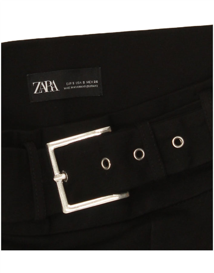 ZARA Damen Slim Chino-Hose, Größe S, W26, L27, Schwarz