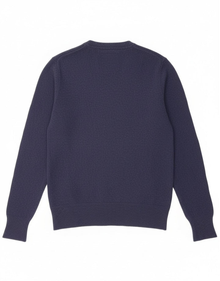 Superdry Herren-Pullover mit Rundhalsausschnitt aus Wolle in mittlerem Marineblau