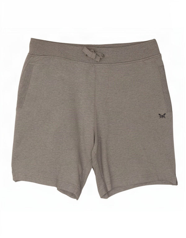 Crew Clothing Herren-Sportshorts, Größe L, W34, grau gefleckte Baumwolle