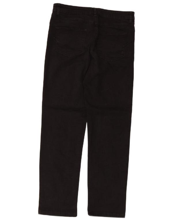 Marks & Spencer Damen Gerade Freizeithose UK 14 Large W32 L28 Schwarz