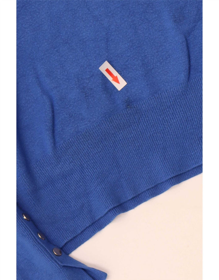 Zara Damen-Pullover mit U-Boot-Ausschnitt, UK 12, mittelblaue Viskose