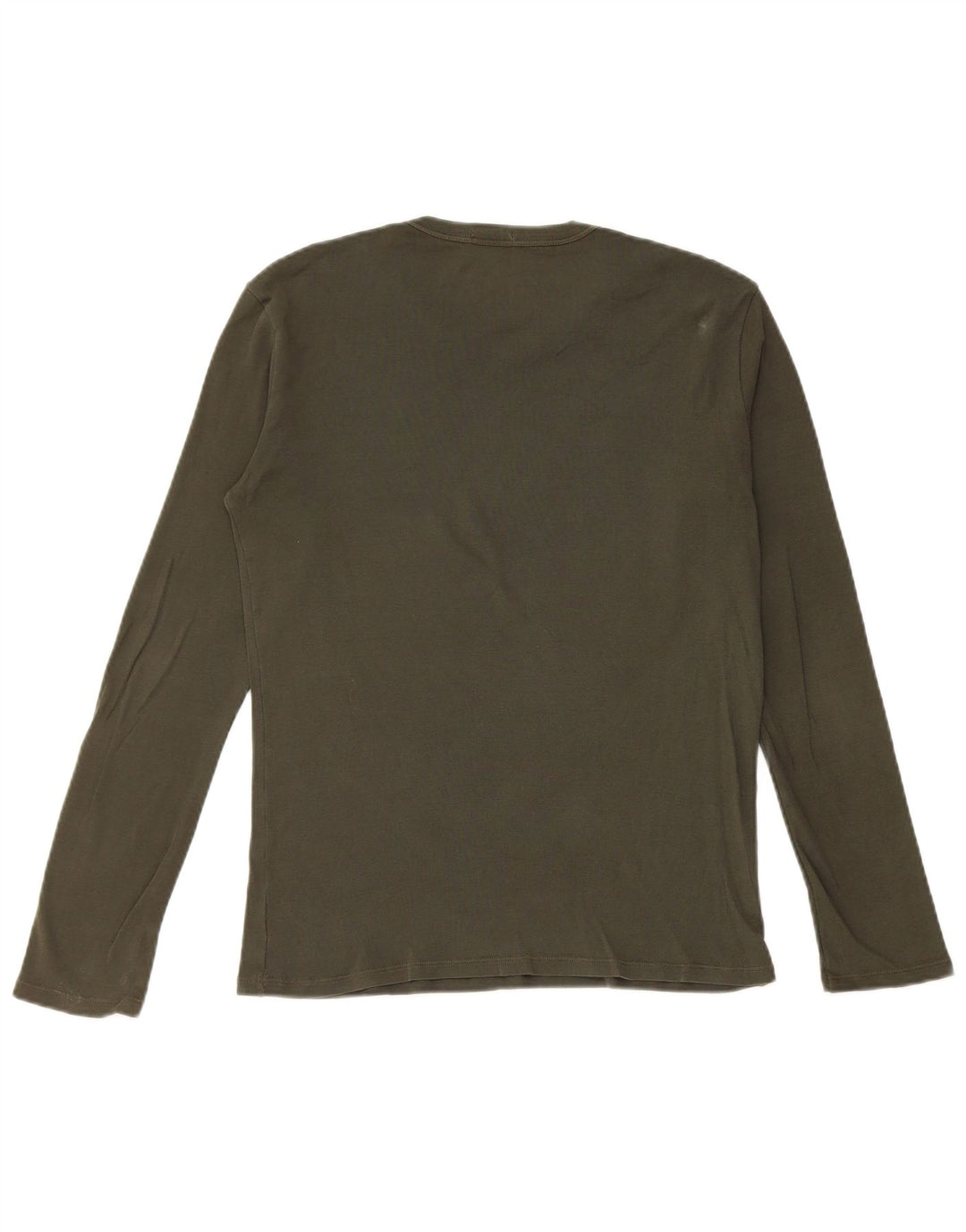BENETTON Damen Graphic Top Langarm UK 12 Mittelgrün