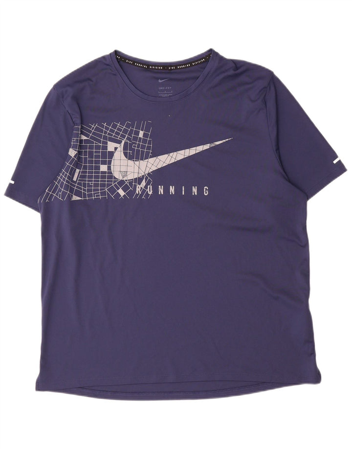 Nike Herren-T-Shirt mit Grafik, groß, Marineblau, Polyester