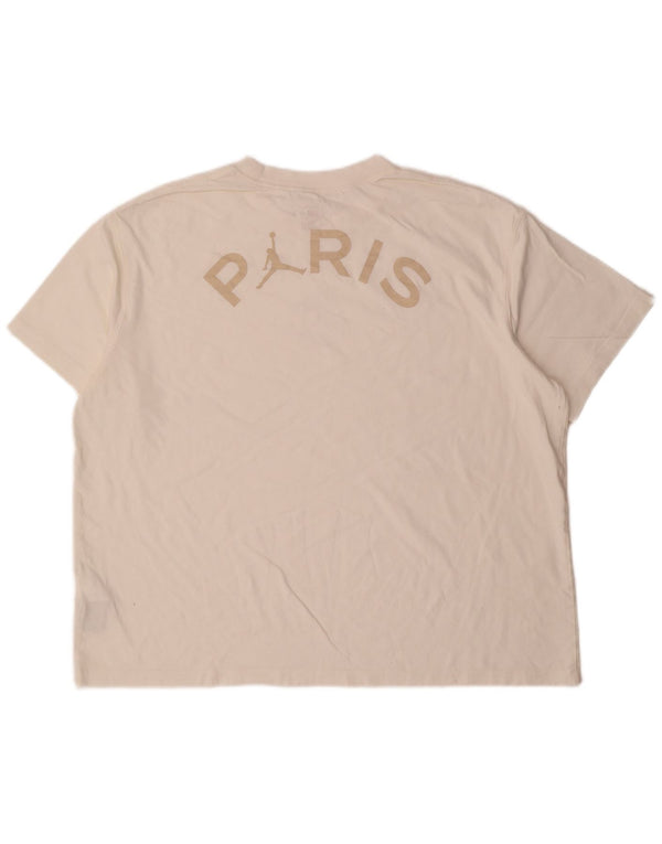 Jordan Herren Paris Saint-Germain Grafik-T-Shirt-Oberteil XL aus weißer Baumwolle