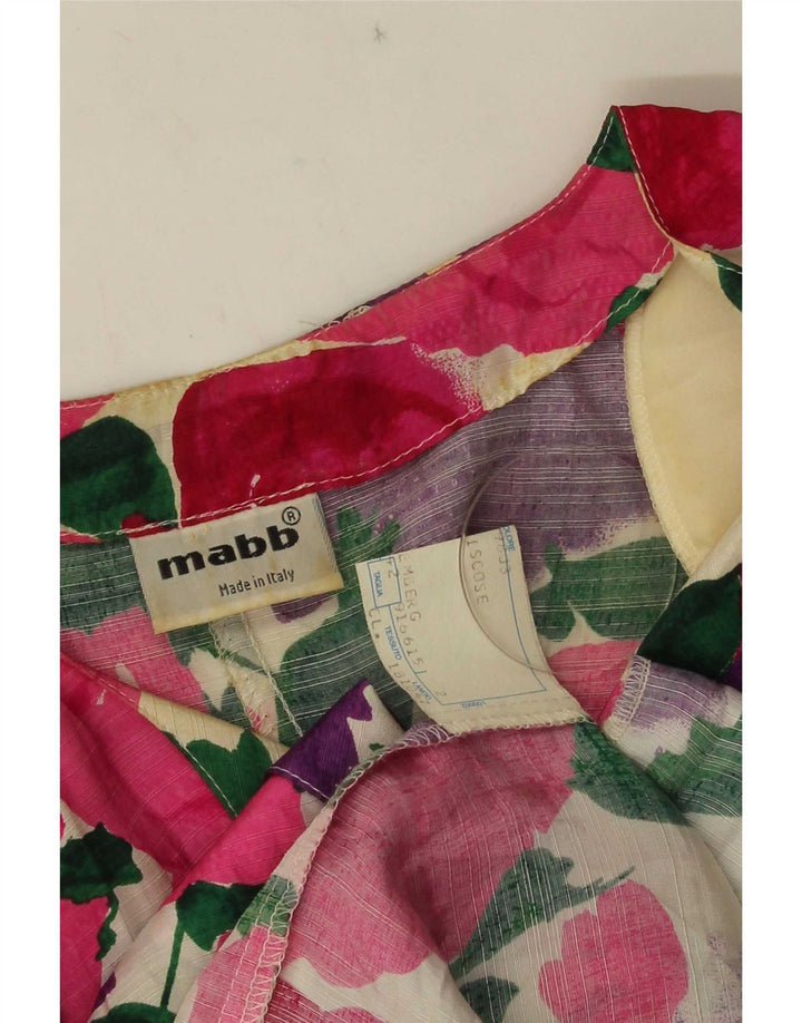 mabb Damen-Blazer mit 4 Knöpfen, Größe IT 42, mittelgroß, mehrfarbig, Blumenmuster