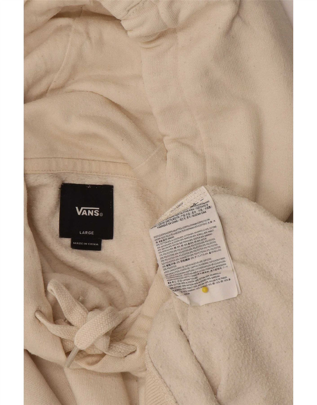 Vans Herren-Kapuzenpullover mit Grafik, groß, cremefarbene Baumwolle