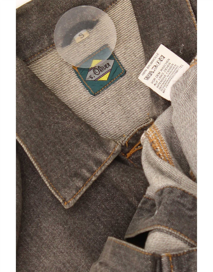 S.Oliver Damen Übergroße Jeansjacke UK 10 Small Graue Baumwolle