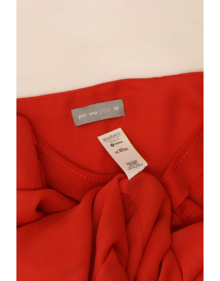 Marks & Spencer Damen Per Una Ärmelloses Etuikleid UK 16 Large Rot