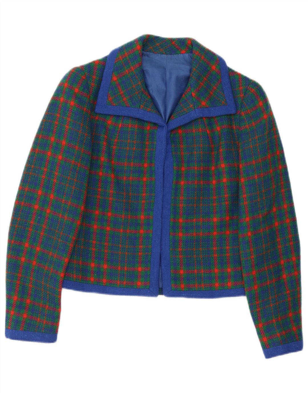 Vintage Damen Blazer Jacke UK 10 Klein grün kariert Retro