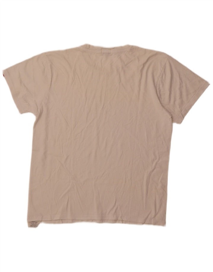 Levi's Damen T-Shirt Top UK 16 Large Weiße Baumwolle