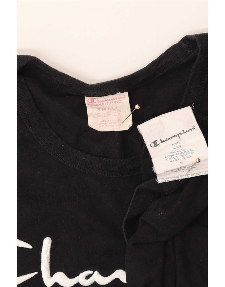 Champion Herren-T-Shirt mit Grafik, Größe S, schwarze Baumwolle