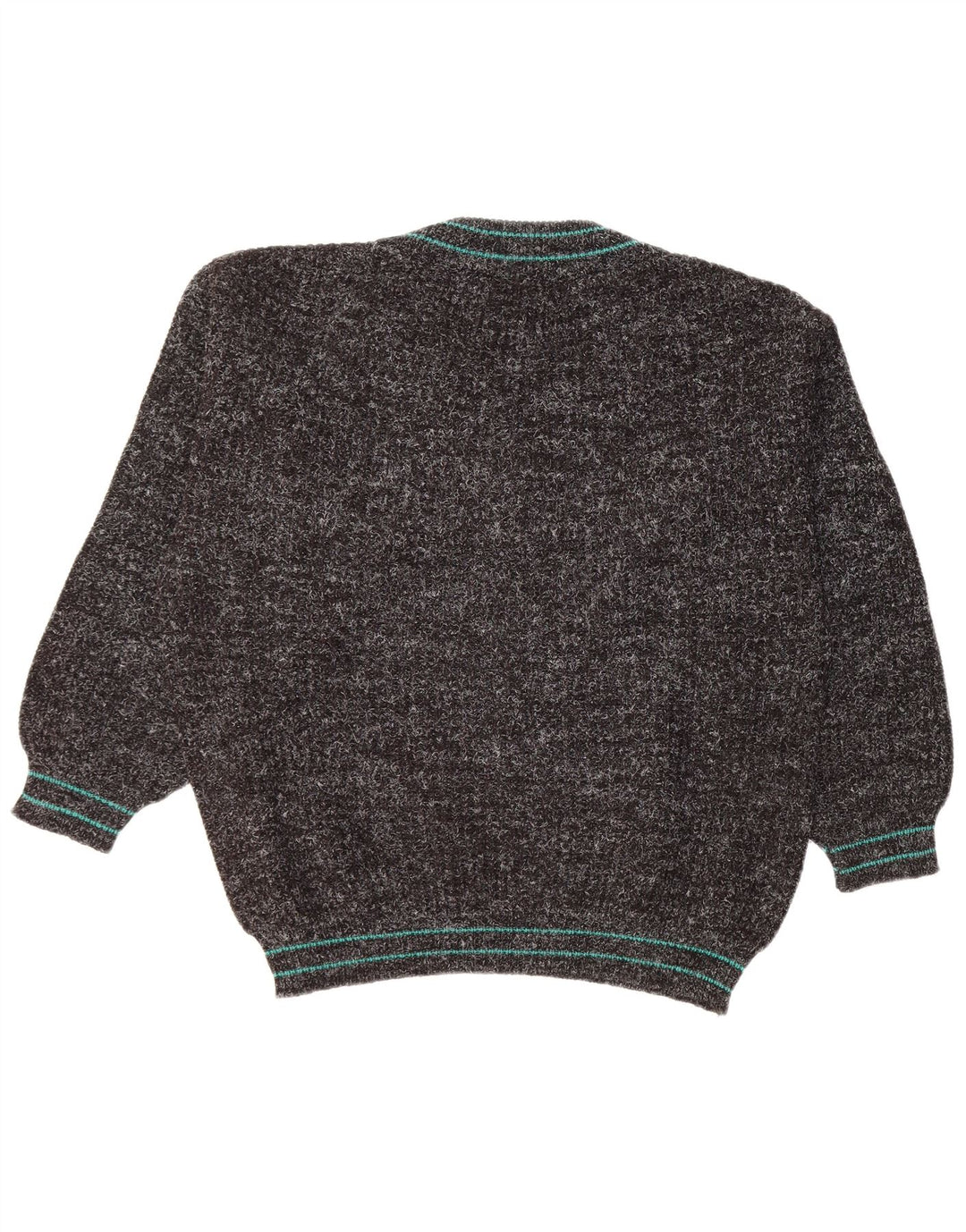 Vintage Herren V-Ausschnitt Pullover Pullover XL Schwarz Acryl