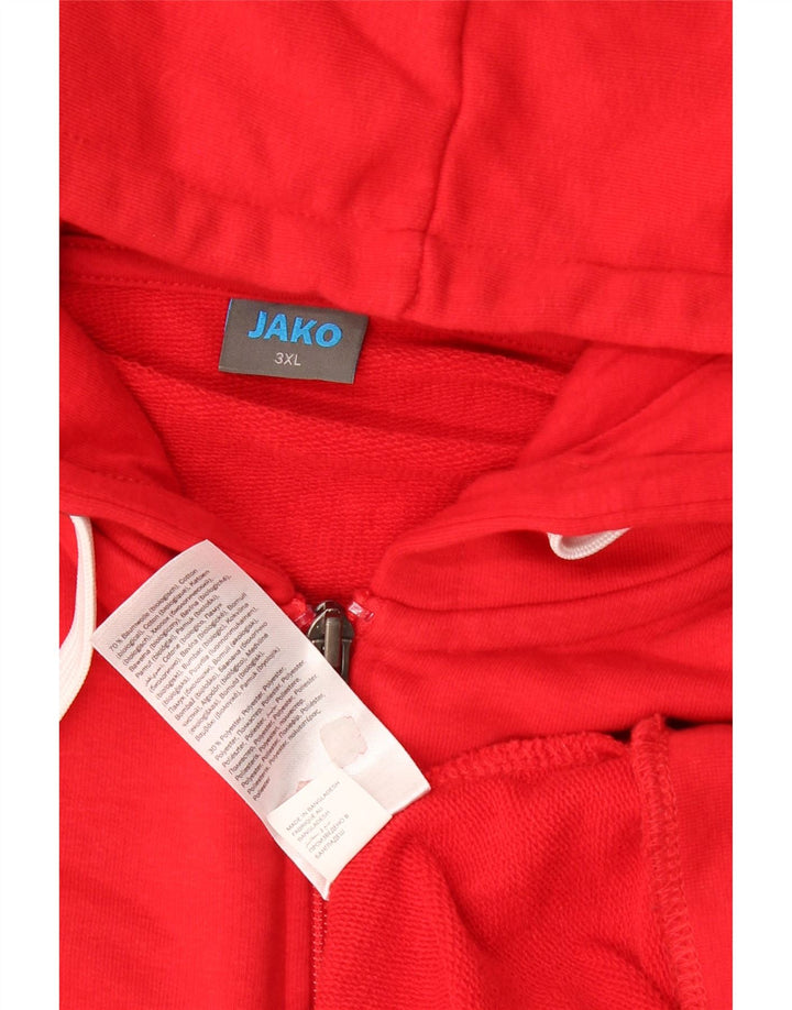 Jako Herren-Kapuzenpullover mit Reißverschluss, 3XL, rote Baumwolle