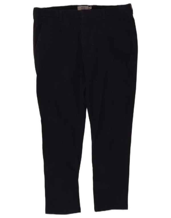 Marks & Spencer Herren Skinny Chinohose W34 L27 Marineblaue Baumwolle